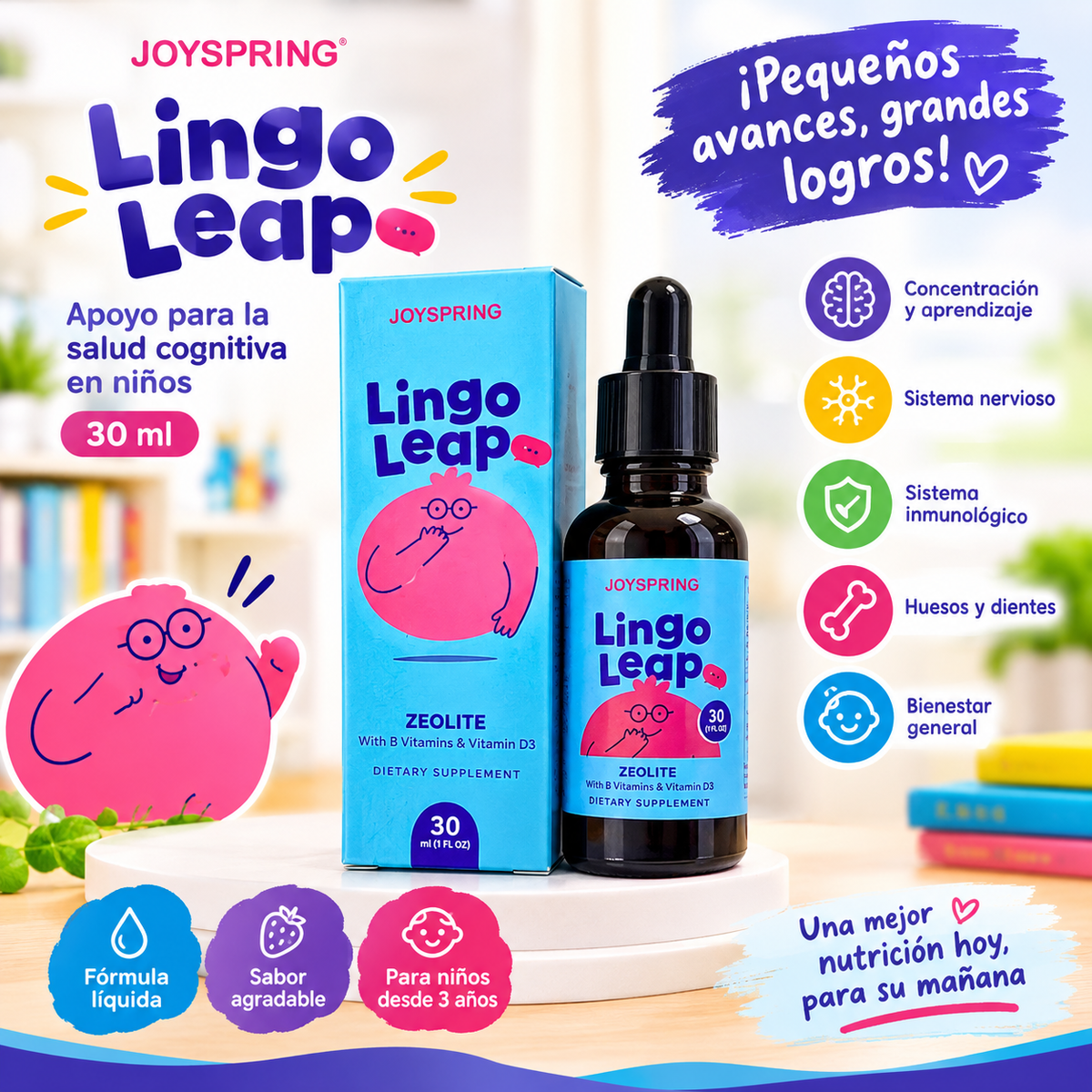 LINGOLEAP SOPORTE PARA LA SALUD COGNITIVA EN NIÑOS (30ML)