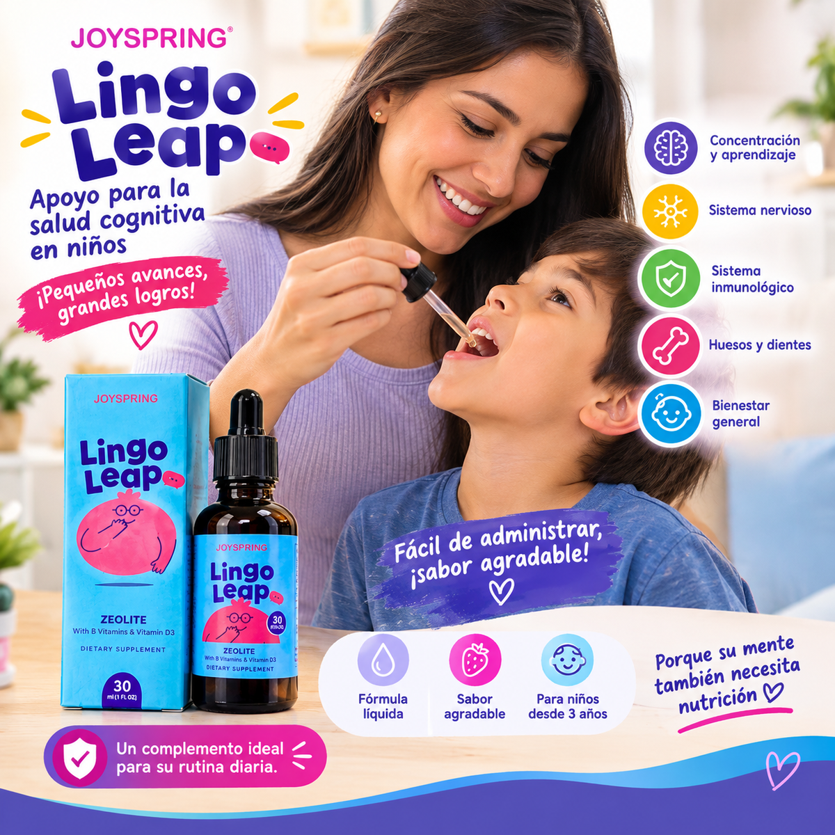 LINGOLEAP SOPORTE PARA LA SALUD COGNITIVA EN NIÑOS (30ML)