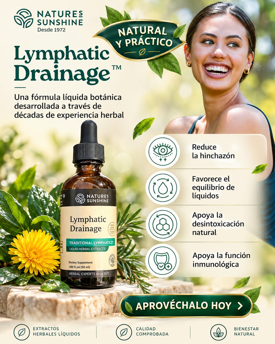 Natures Sunshine Drenaje linfático, 2ONZ | SUPLEMENTO PROMO X2 UNIDADES.
