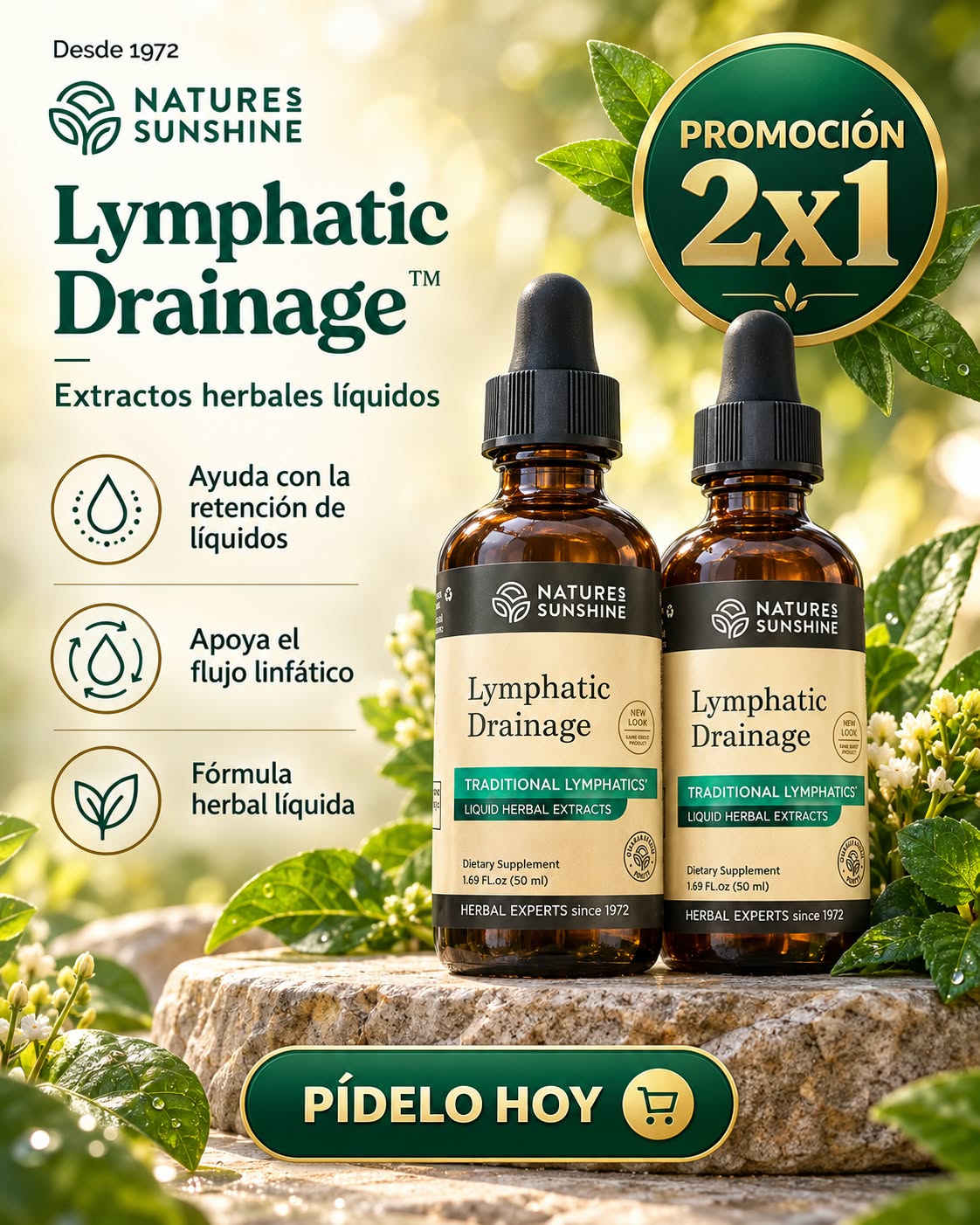 Natures Sunshine Drenaje linfático, 2ONZ | SUPLEMENTO PROMO X2 UNIDADES.