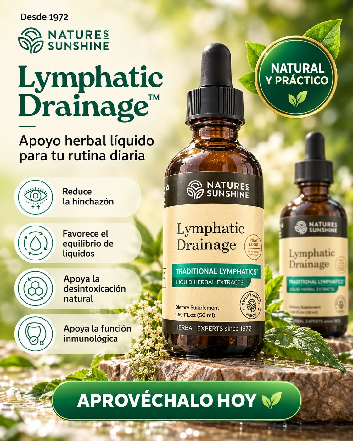 Natures Sunshine Drenaje linfático, 2ONZ | SUPLEMENTO PROMO X2 UNIDADES.