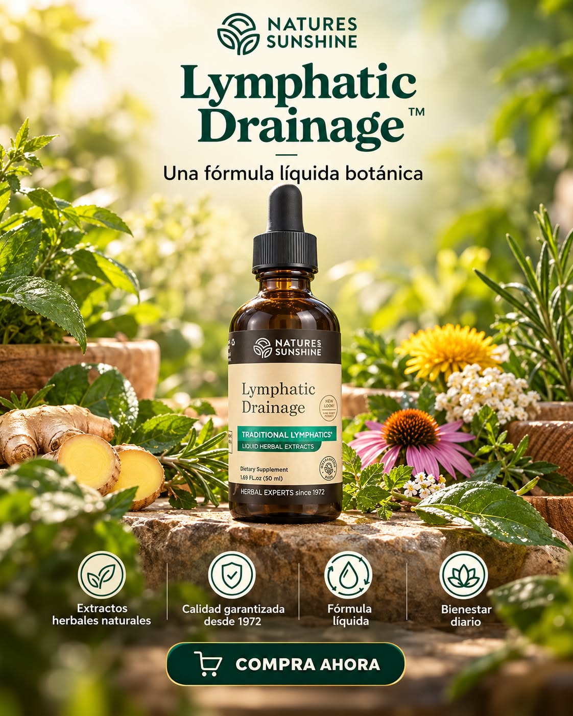 Natures Sunshine Drenaje linfático, 2ONZ | SUPLEMENTO PROMO X2 UNIDADES.