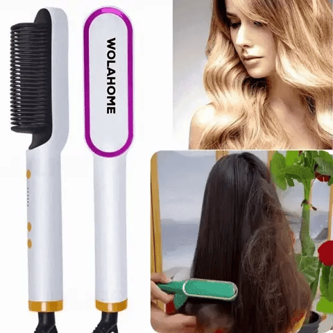 CEPILLO ALISADOR CALENTADOR VIRAL Nuevo Modelo COLOR BLANCO