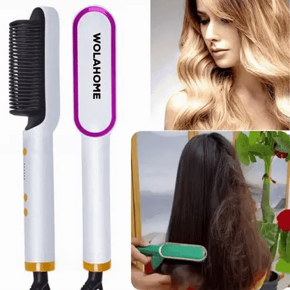 CEPILLO ALISADOR CALENTADOR VIRAL Nuevo Modelo COLOR BLANCO