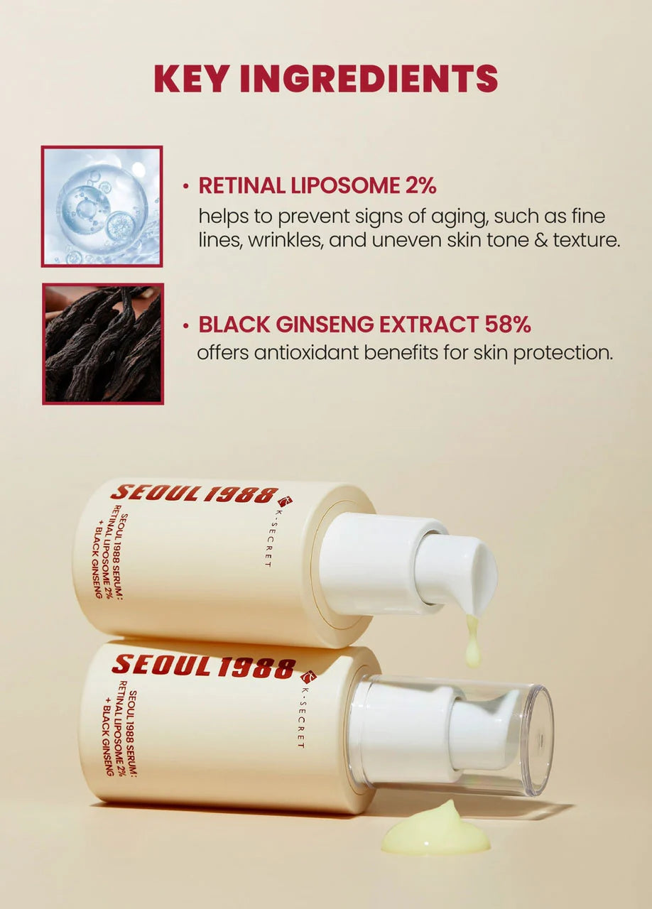K-SECRET SEOUL 1988 Retinal Liposome 2% + Black Ginseng.Z